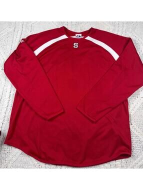 VTG NC State Wolfpack Majestic Therma Red Pullover Sweatshirt Adult XL